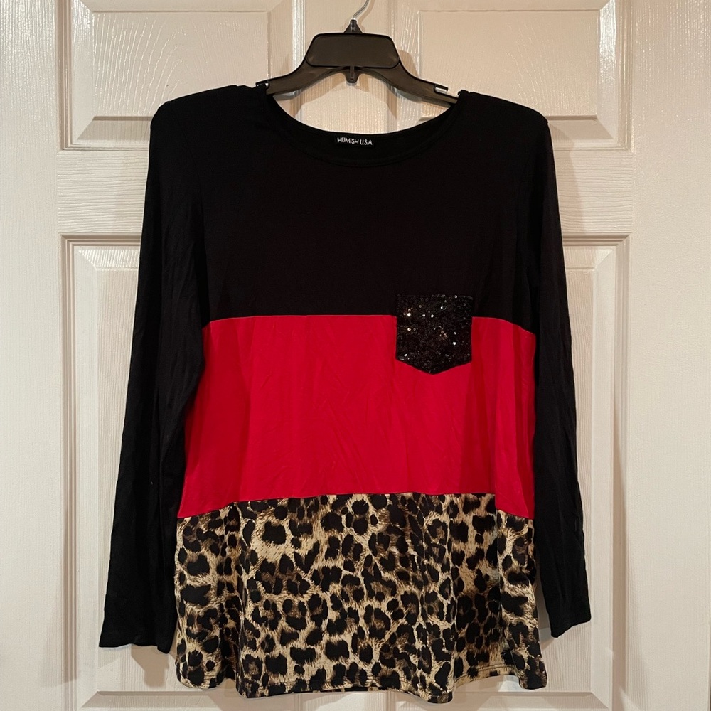 Color block long sleeve super soft shirt